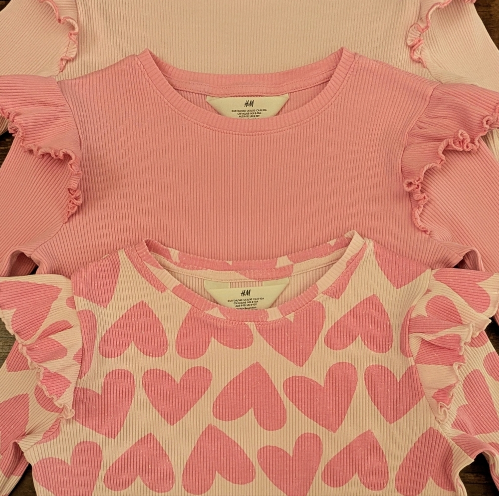 H&M Set of 3 Pink Tee Shirts